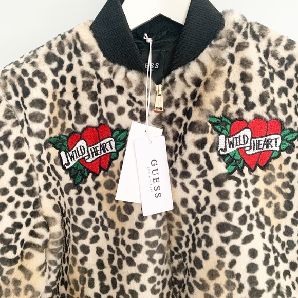 RARE Guess Los Angeles Cheetah Bomber Jacket NWT - Picture 3 of 16